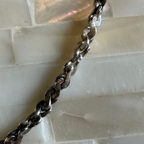 Vintage 18” 925 stamped Twisted serpentine silver chain necklace - Picture 4 of 6